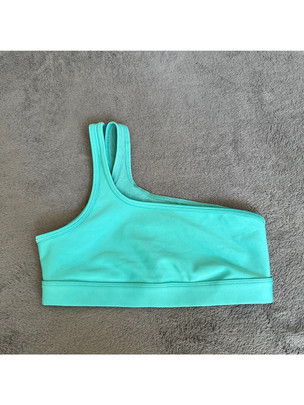 Alo Yoga Airlift Excite Ocean Teal Workout One Shoulder Sports Bra Womens Size S